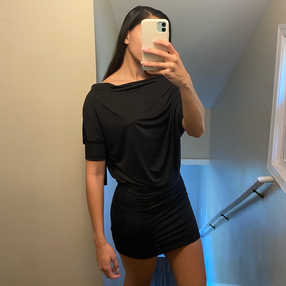 Forever 21 Off-shoulder Black Mini Dress